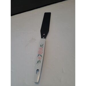 VTG STAINLESS‎ STEEL Icing SPATULA Peach Blossoms WHITE Pink FLORAL 12"